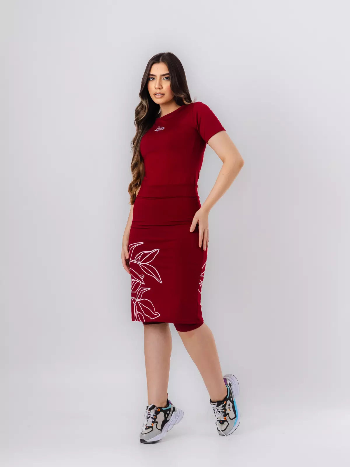 Conjunto Camisa e Midi Saia Florescer
