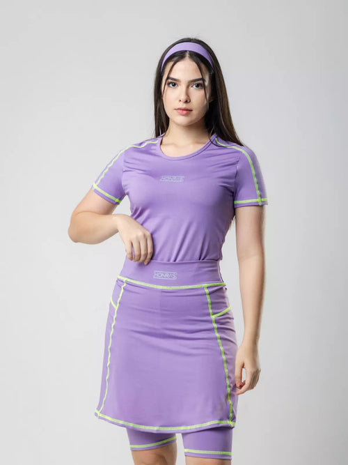 Conjunto Camisa e Short Saia Verone Com Tiara